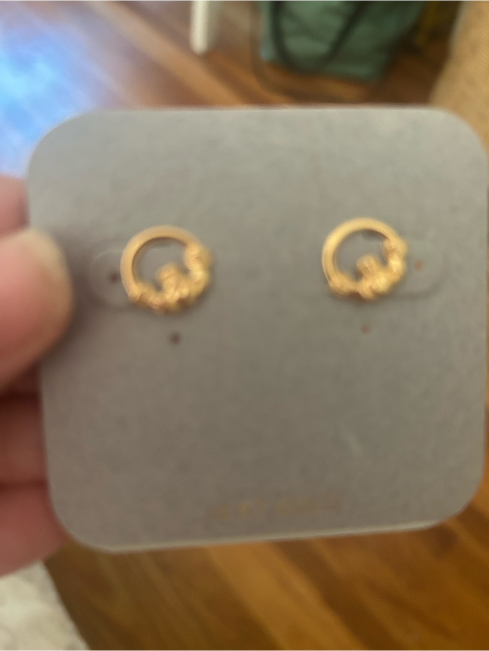 14K Gold Stud Claddagh Earrings